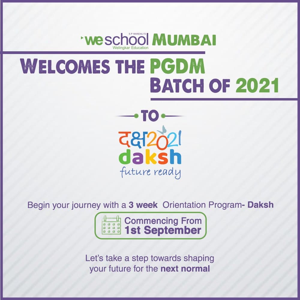WeSchool NEEV 2021 Mumbai : Foundation Program