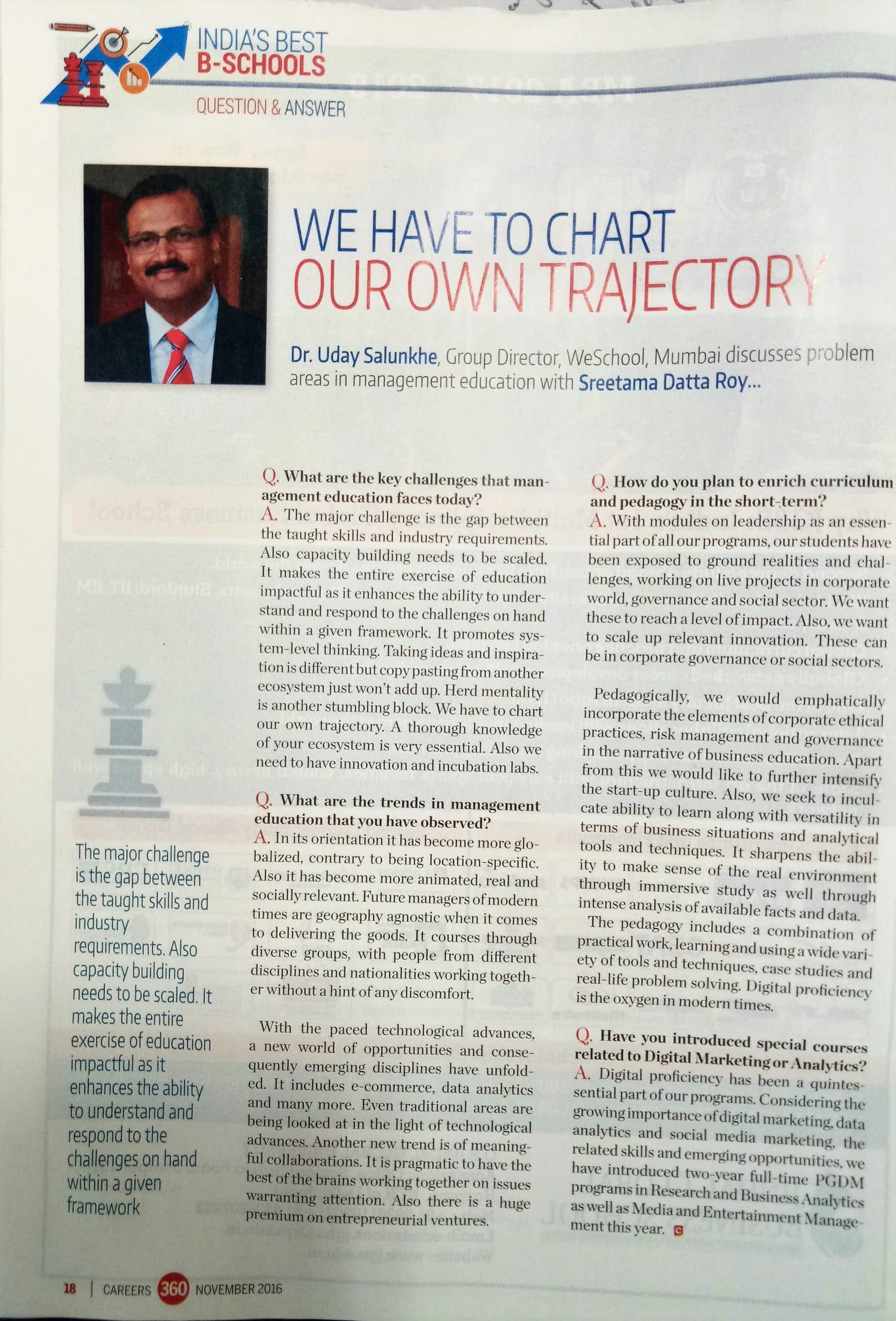 We have to chart our own trajectory: Dr Uday Salunkhe