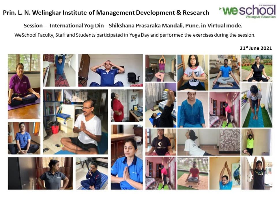 S.P. Mandali’s WeSchool observes International Yoga Day virtually